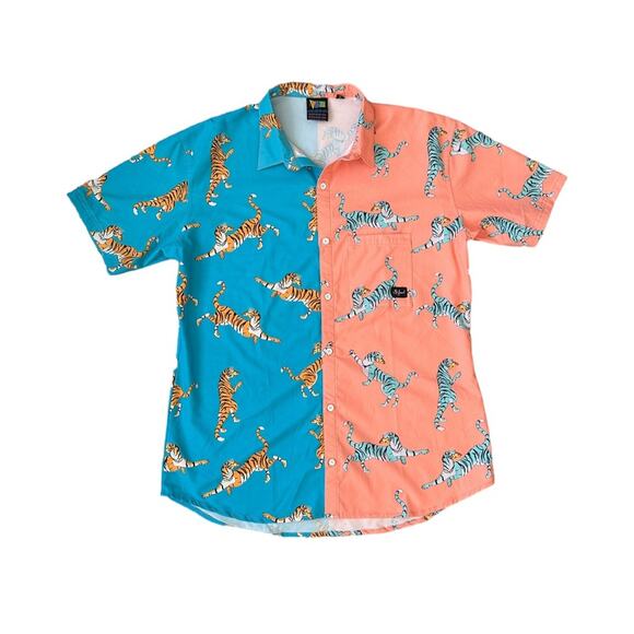 B Fresh Other - B Fresh Pizza Tiger Button Down Casual Novelty Shirt Mens Large